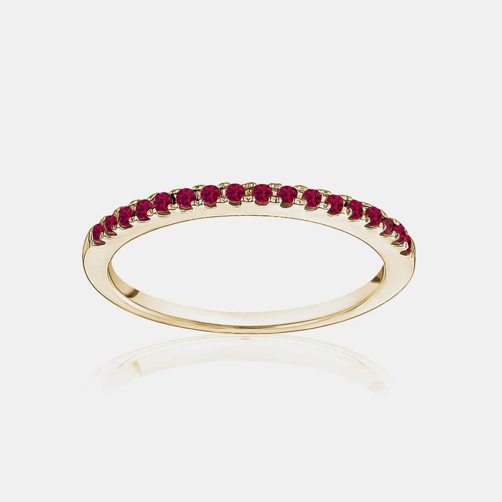 Bague Rubis Pavé Empilable