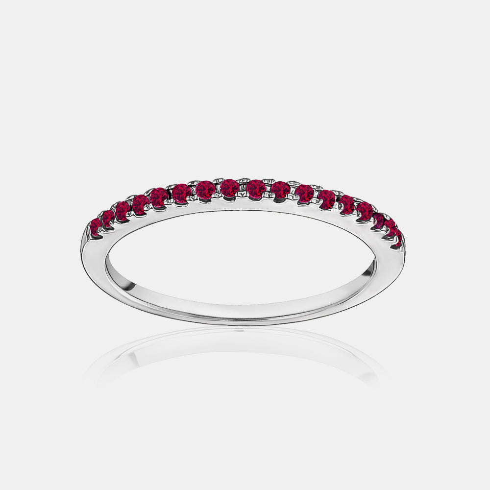 Bague Rubis Pavé Empilable