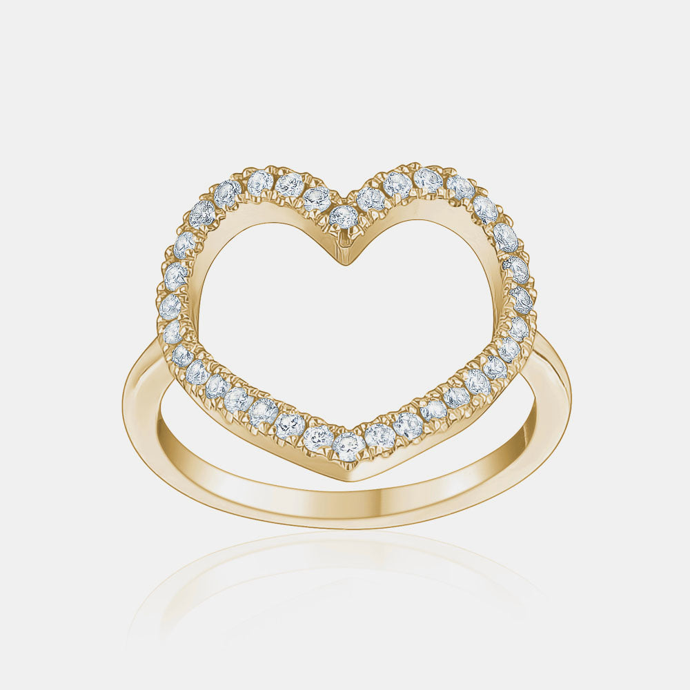 Bague de Cœur Géant en Diamant