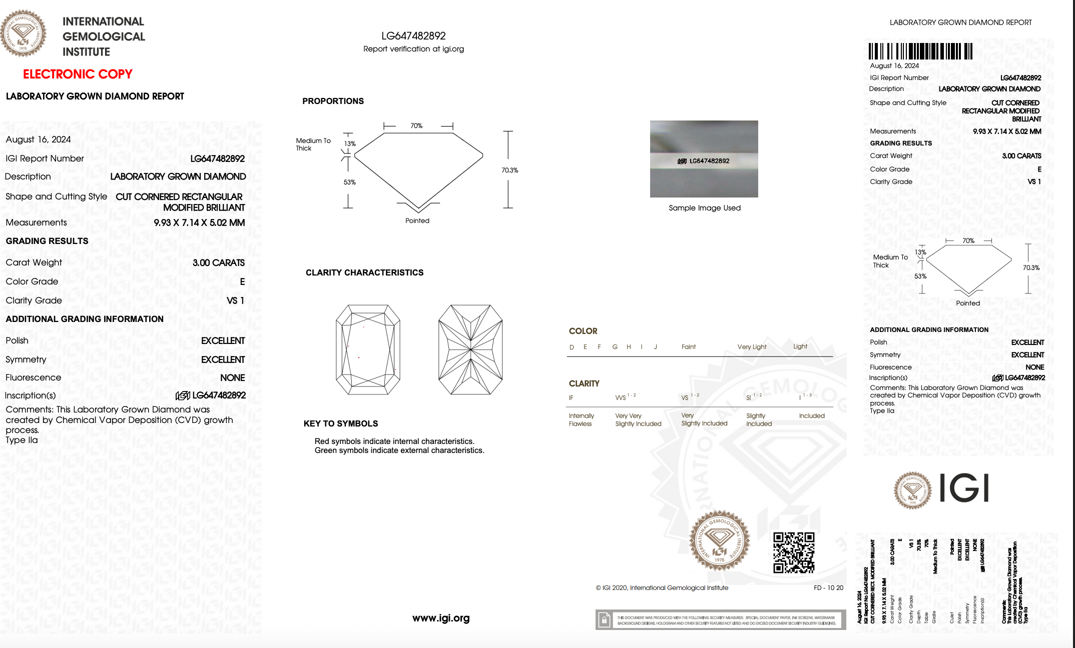 3.00ct Radiant Cut Lab Engagement Ring