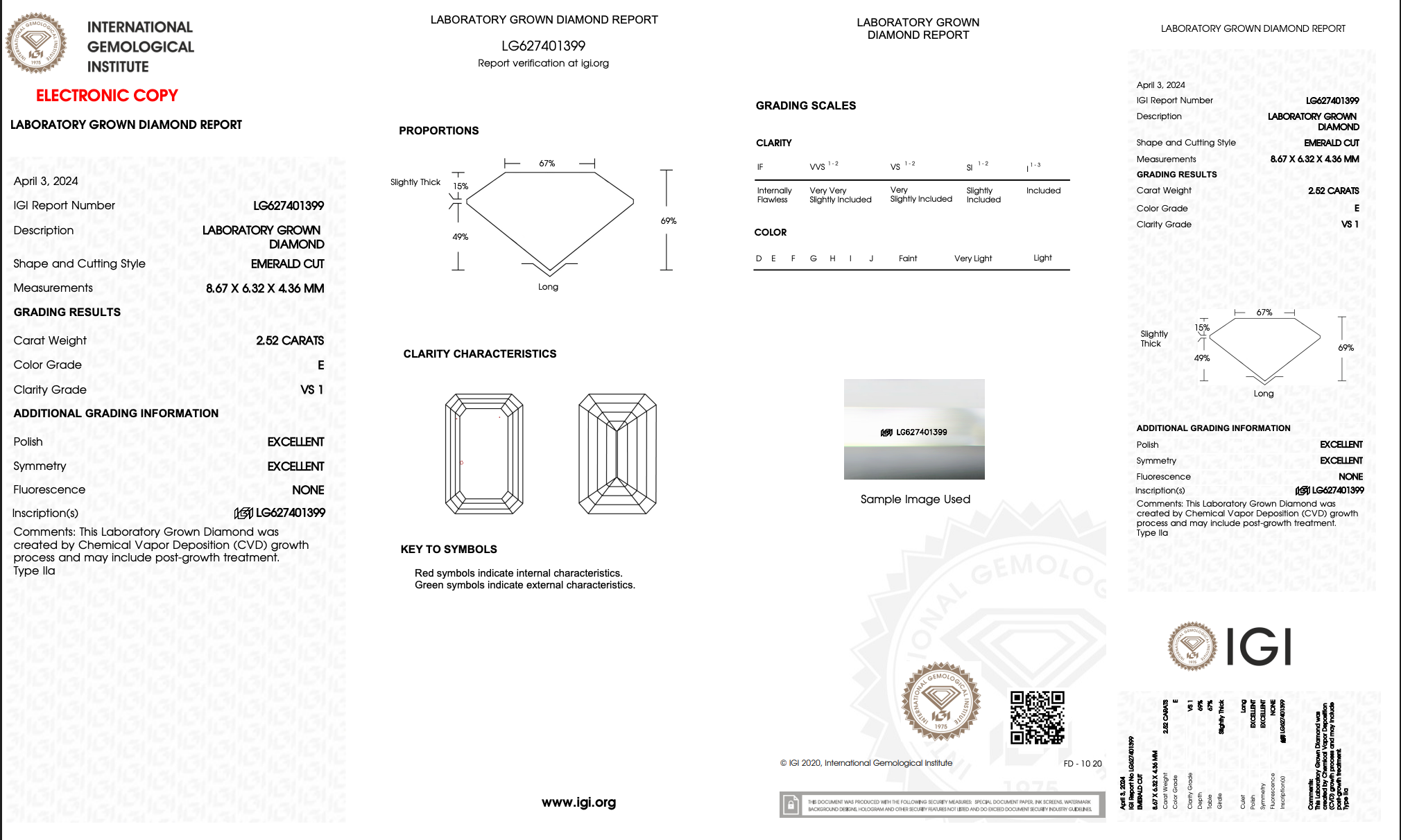 2.52ct Emerald Cut Lab Engagement Ring