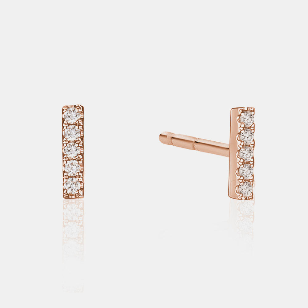 Clous d'orreilles en bar avec diamants