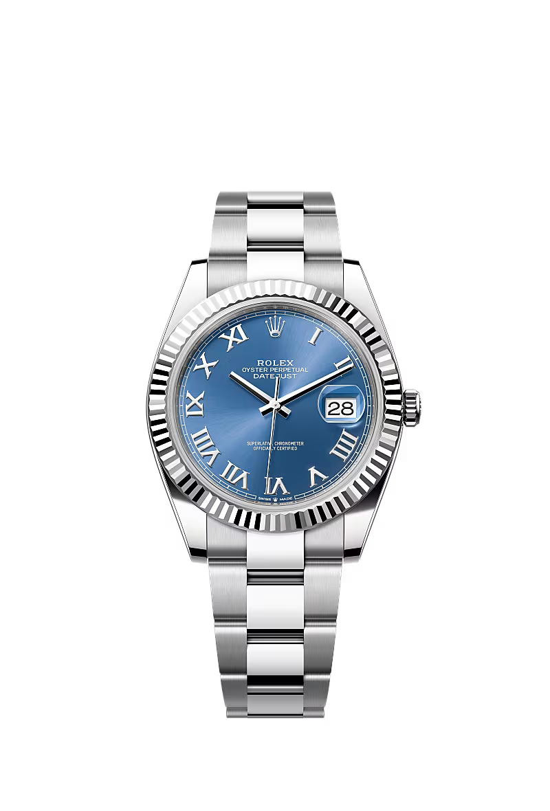 Rolex Datejust Azzuro Blue Dial Roman Numeral Oyster Bracelet 41mm 126334/2020