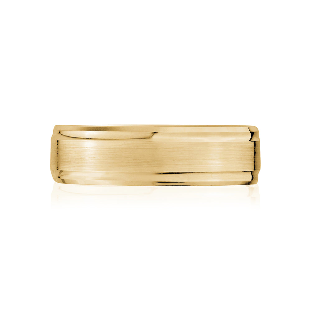 Alliance 18K à bord biseauté arrondi hautement poli