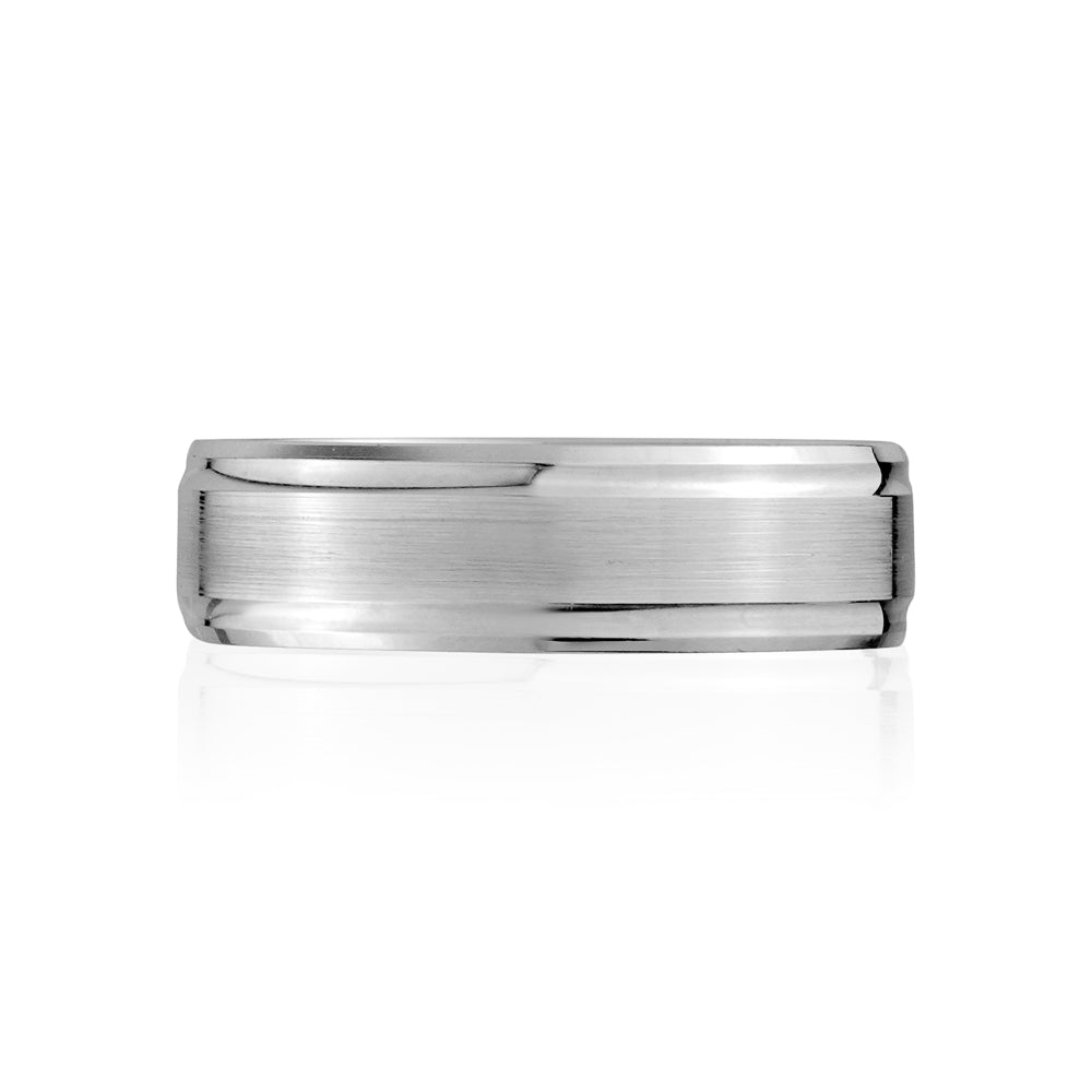 Alliance 18K à bord biseauté arrondi hautement poli