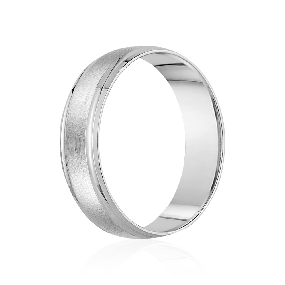Alliance 18K à bord biseauté arrondi hautement poli