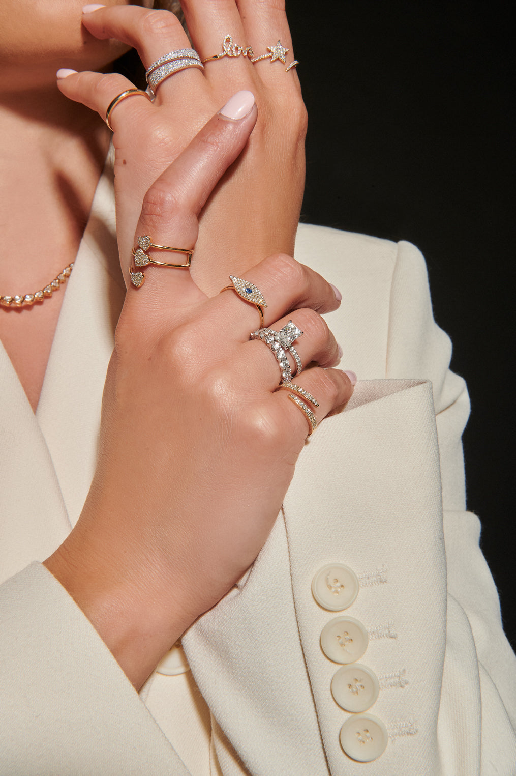 Diamond Evil Eye Ring