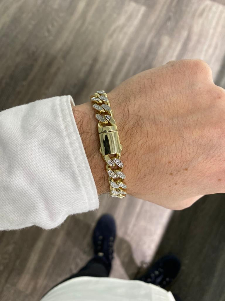 Bracelet cubain bicolore creux de Miami