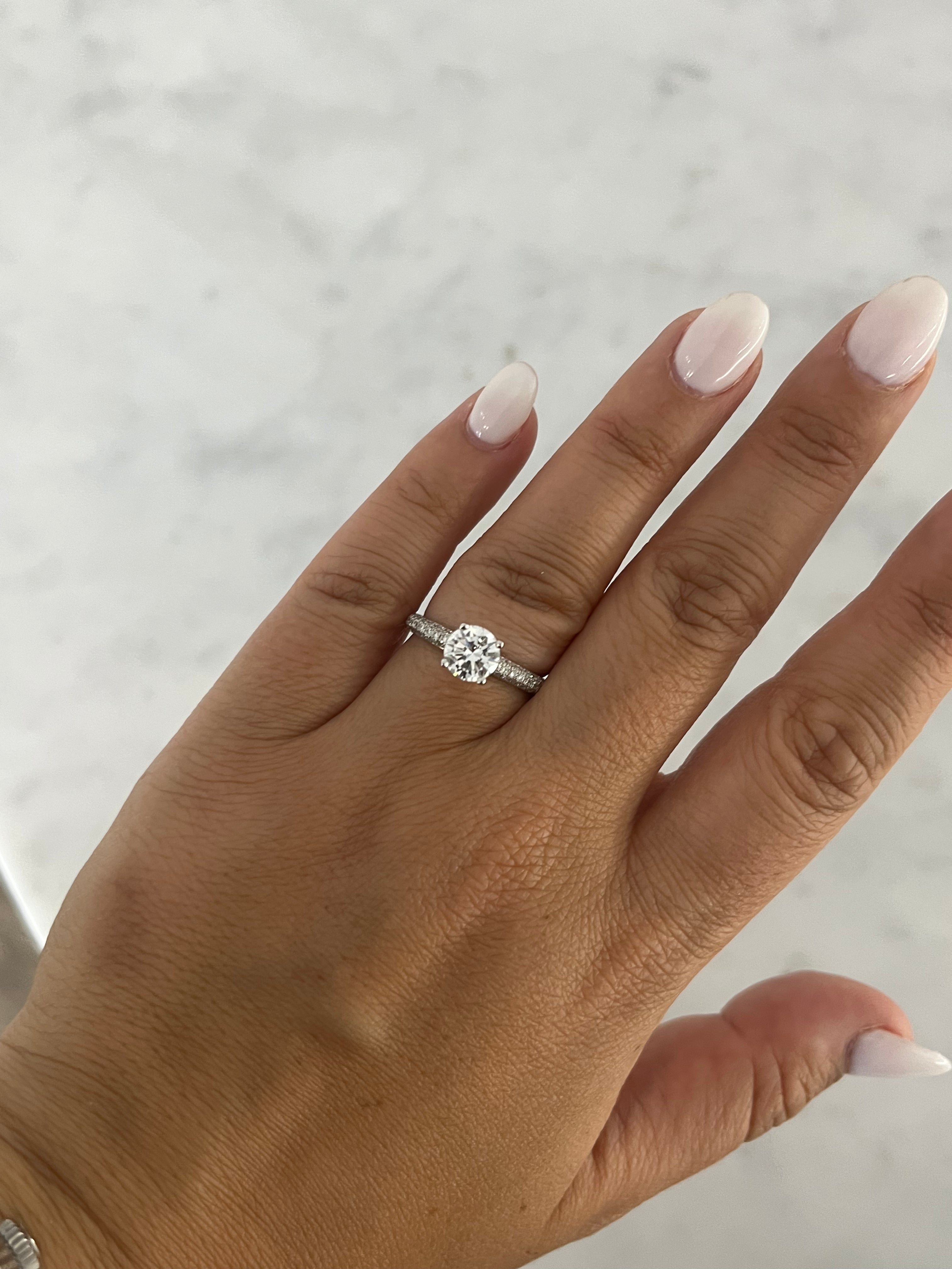 1.02ct Round Cut Natural Engagement Ring