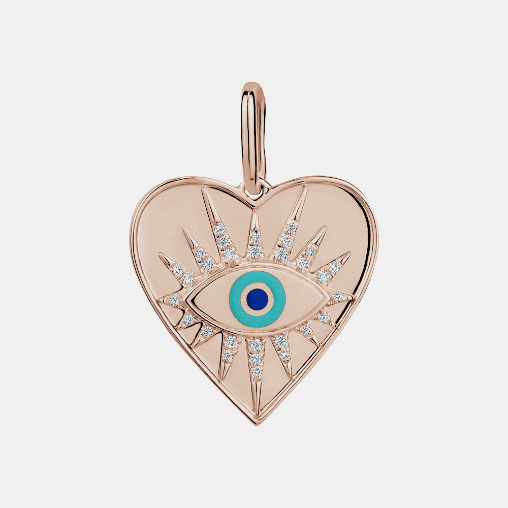 Evil Eye Heart Charm
