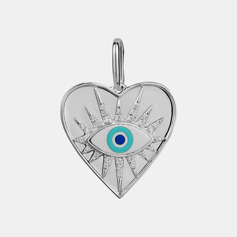 Evil Eye Heart Charm
