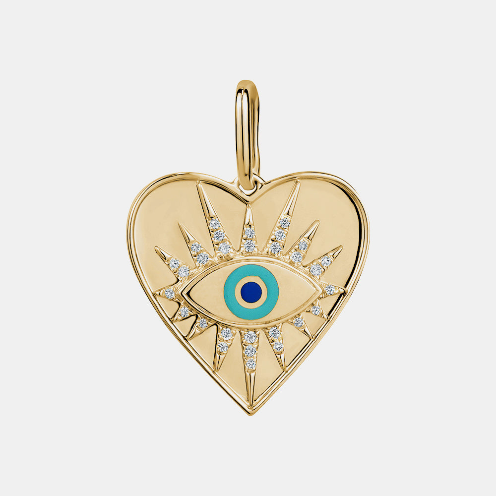 Evil Eye Heart Charm