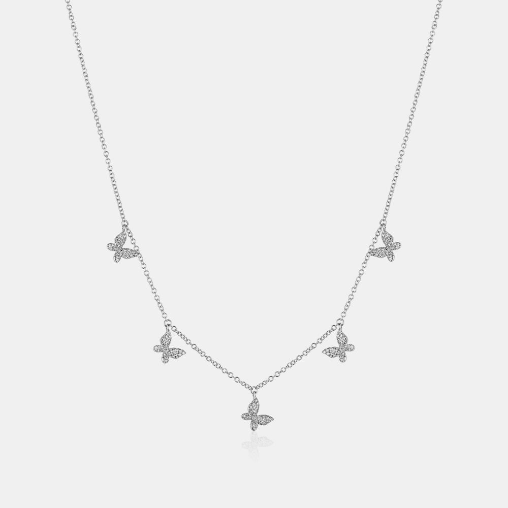 Dangling Diamond Butterfly Necklace