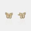clous d'oreilles papillon avec diamant