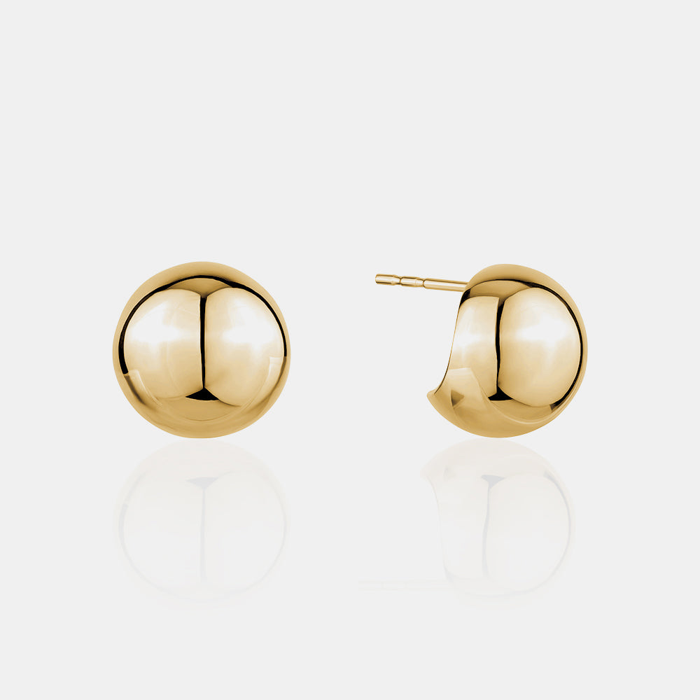 Solid Gold Dome Earrings