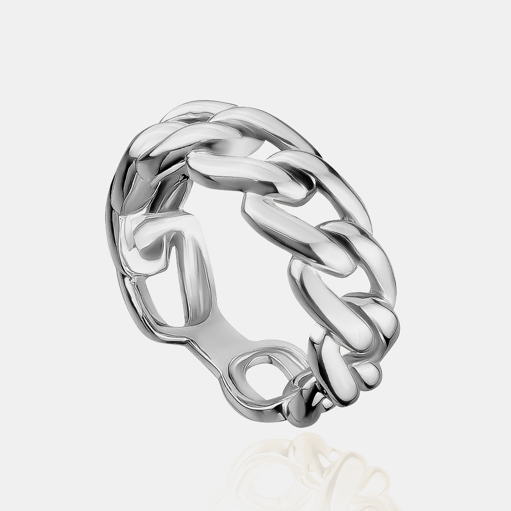 Bague à maillons en or massif