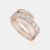 Bague à griffes baguette en diamant