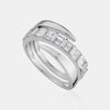 Bague à griffes baguette en diamant