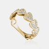 Bague cœur à diamants multiples