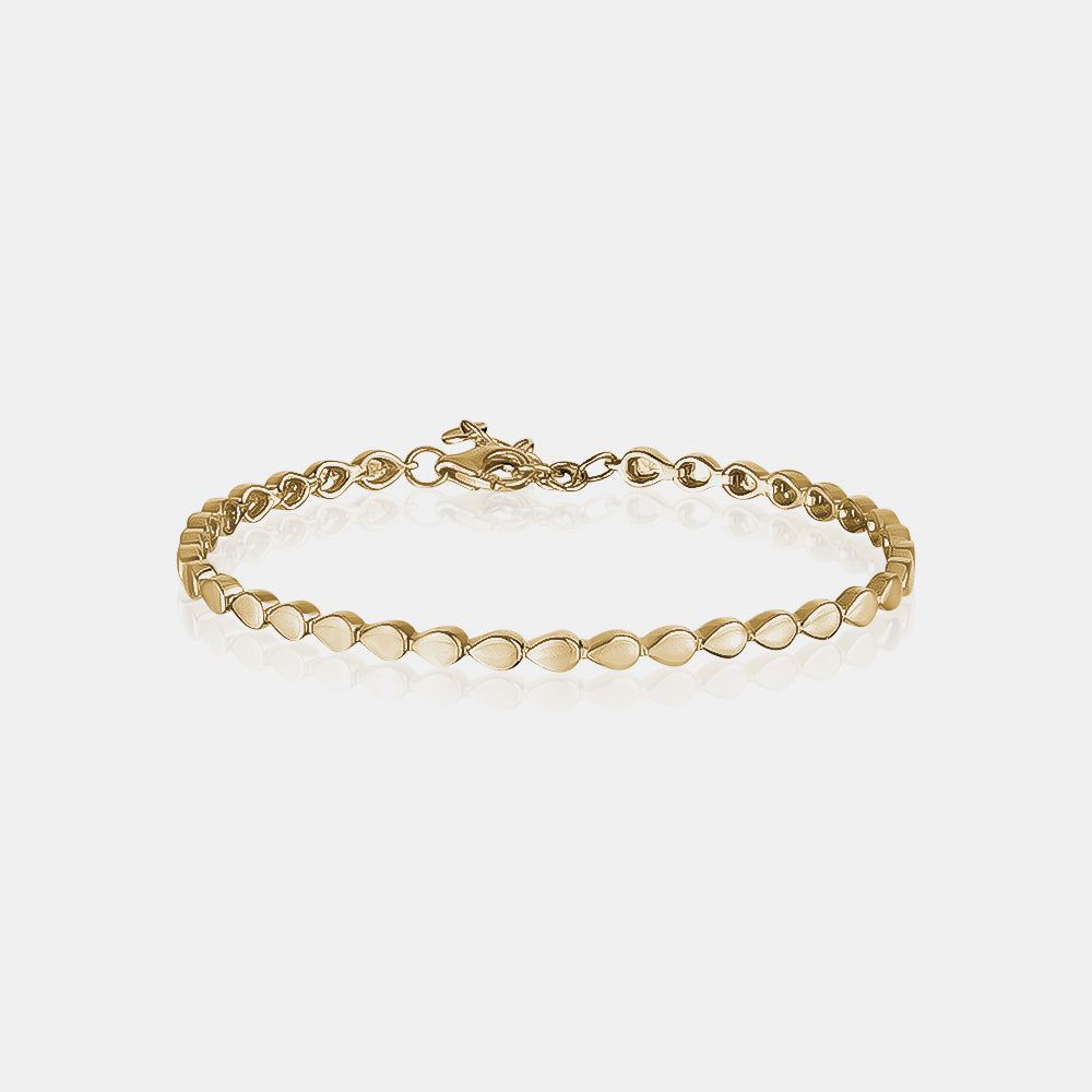 Solid Gold Pear Shape Bracelet