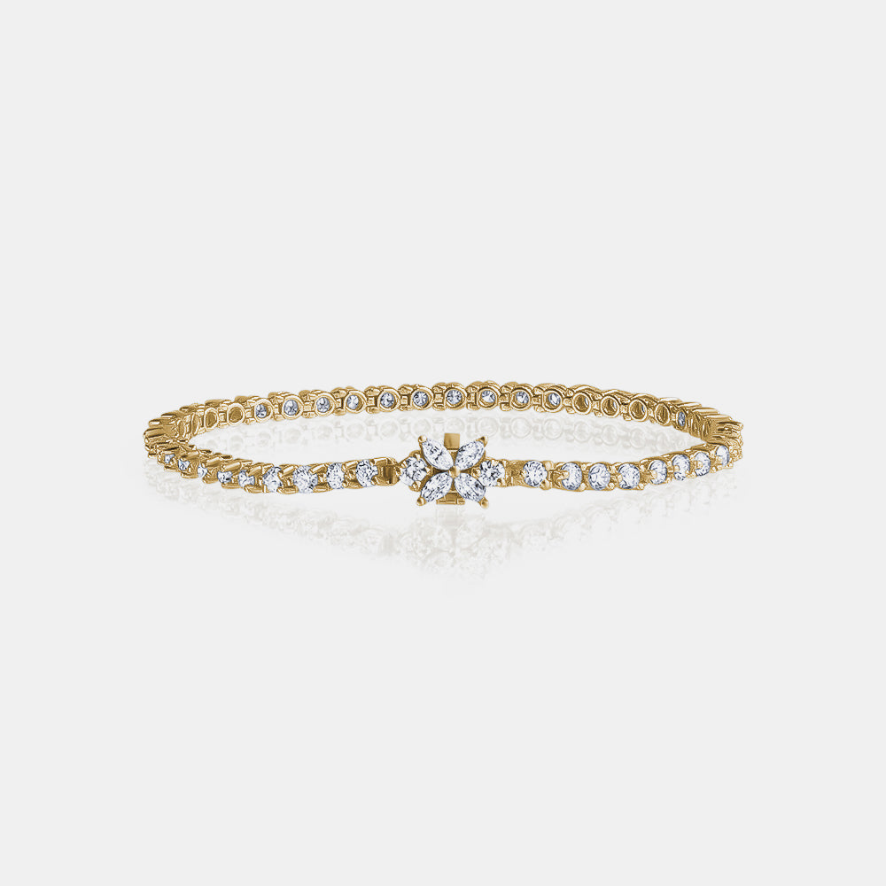 Single Prong Tennis Bracelet with Marquise Shape Clasp