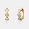 Boucles d'oreille huggies avec papillon et diamants
