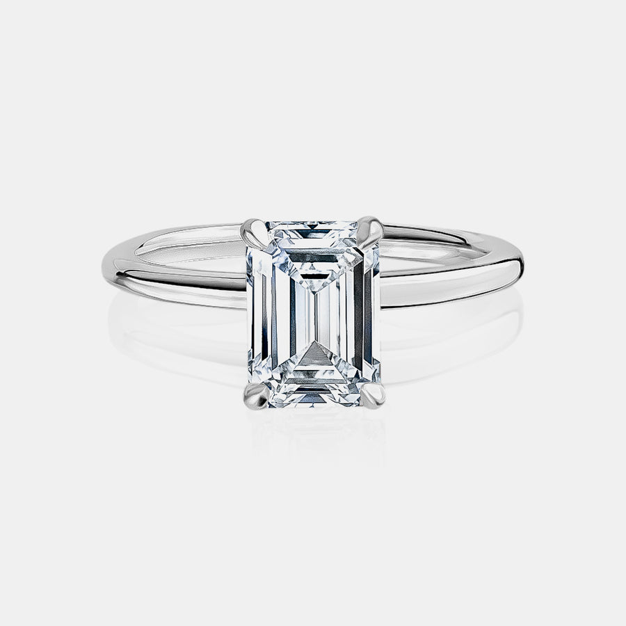 Bague à diamant de laboratoire émeraude de 2,11ct