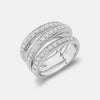 Bague à trois rangs de diamants