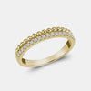 Bague à deux rangs de perles et de diamants