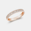 Bague baguette à bordure fine en diamant