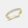 Bague baguette à bordure fine en diamant