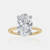 Bague de fiançailles ovale avec halo inférieur