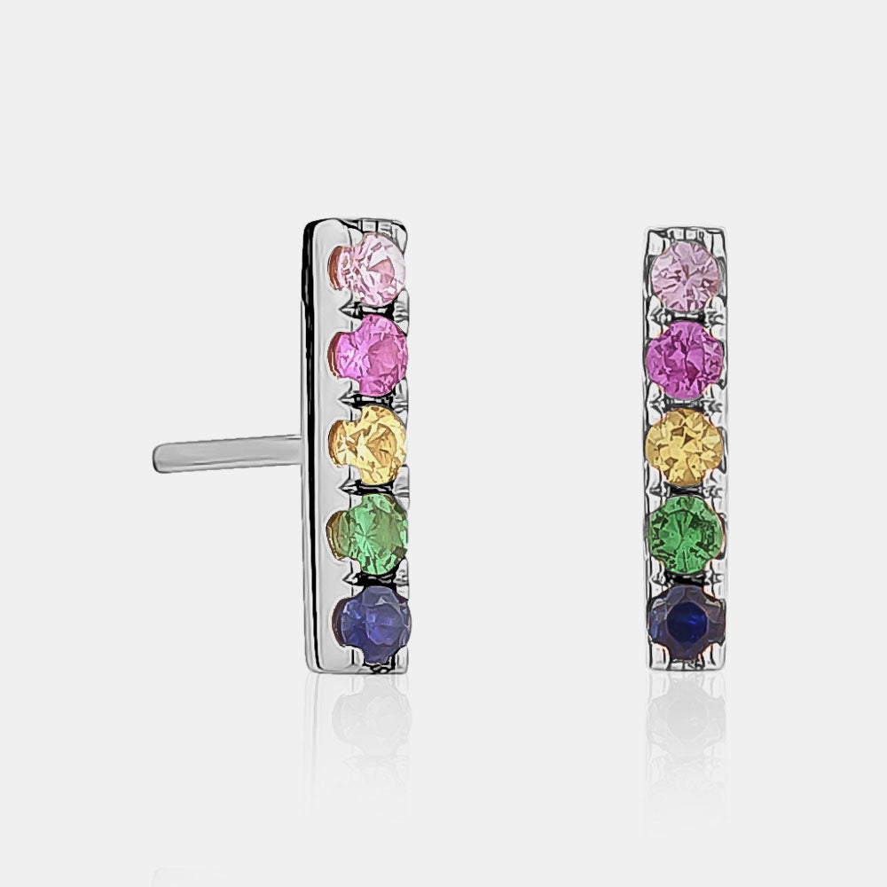 Boucles d'Oreilles Barre Arc en Ciel
