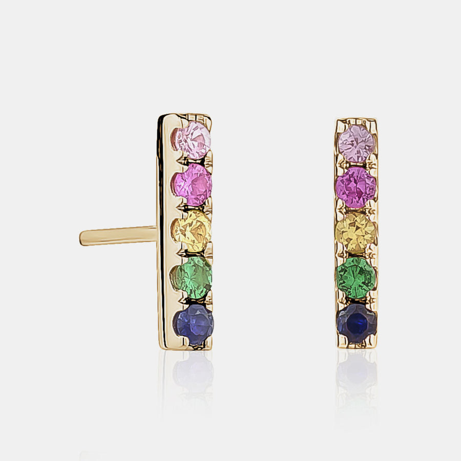Boucles d'Oreilles Barre Arc en Ciel