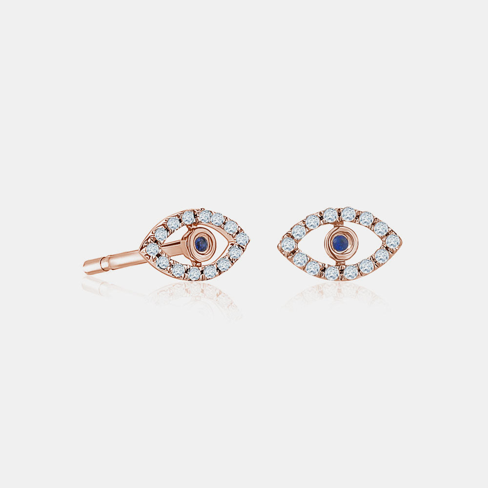 Boucles d'Oreilles Mauvais Oeil en Diamant