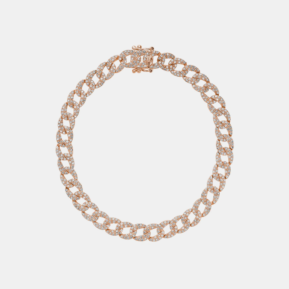 Full Pavé Miami Cuban Link Bracelet - 14K Rose Gold