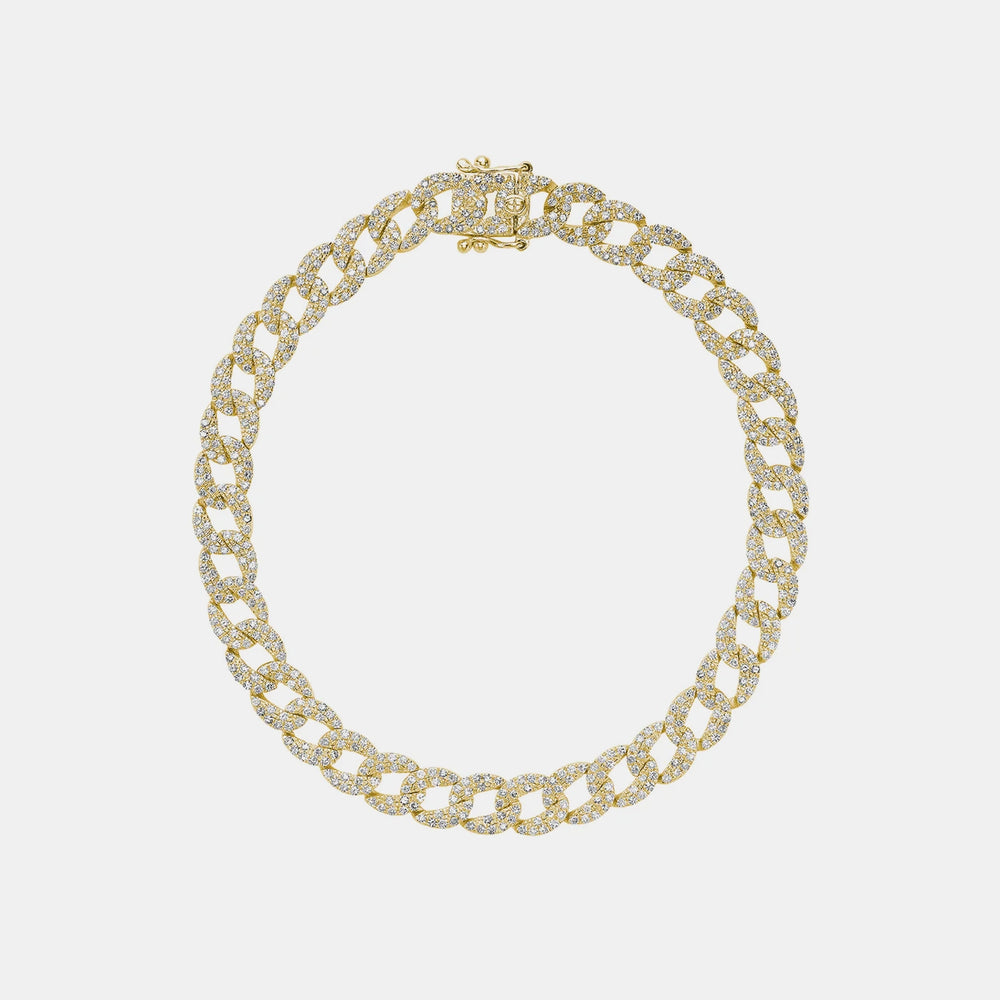 Full Pavé Miami Cuban Link Bracelet - 14K Yellow Gold