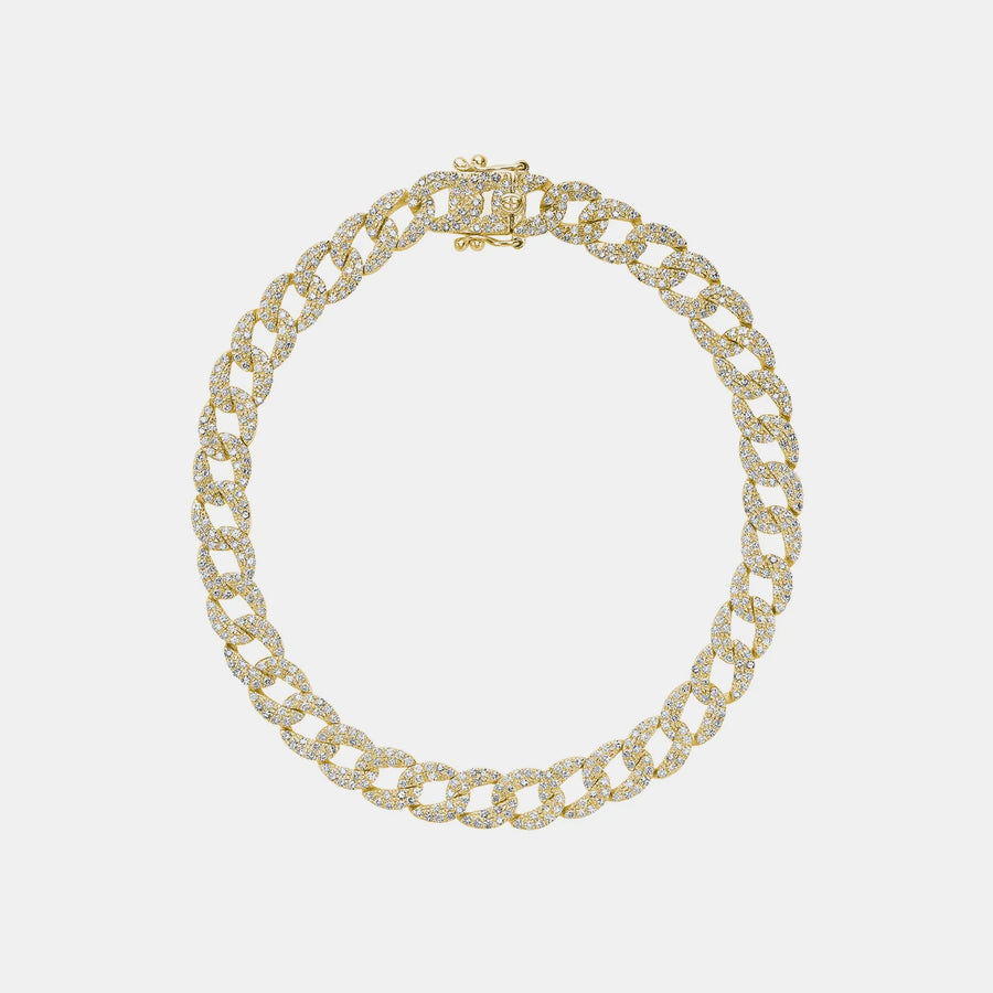 Bracelet à maillons cubains en pavé de Miami
