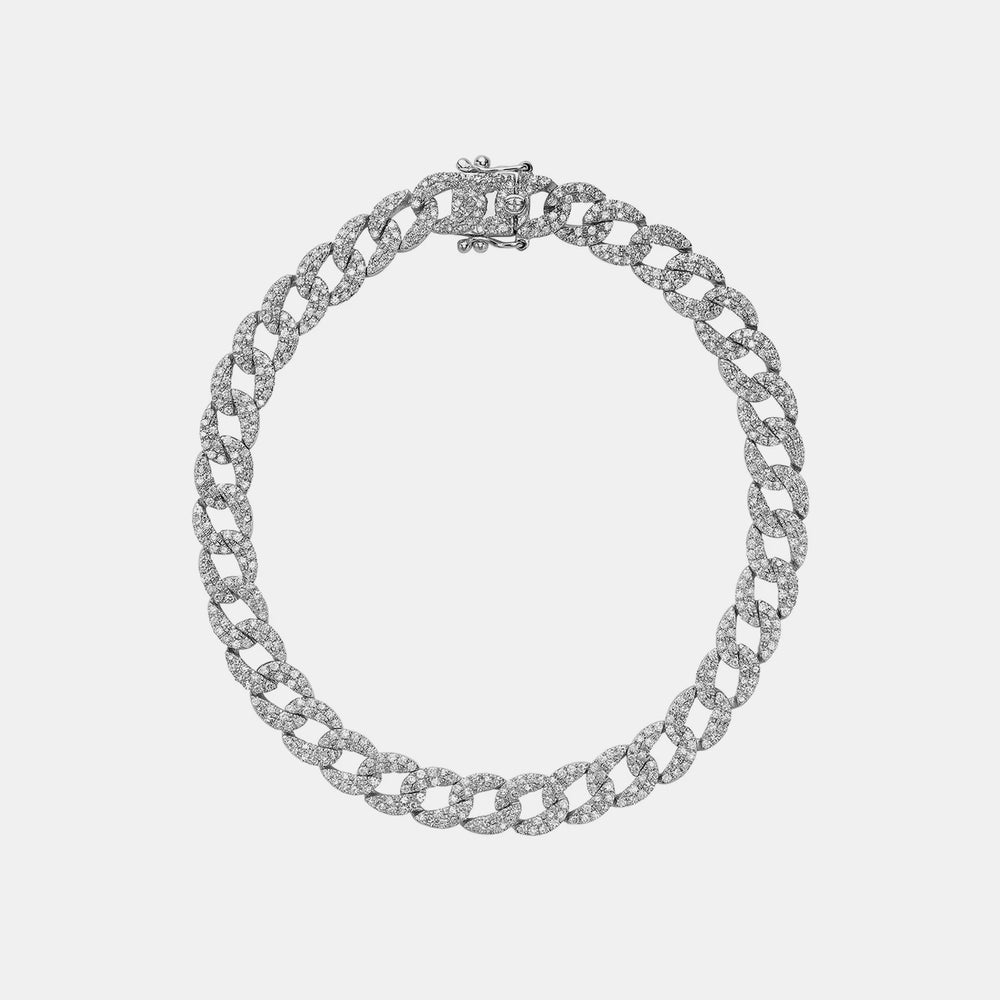 Full Pavé Miami Cuban Link Bracelet - 14K White Gold