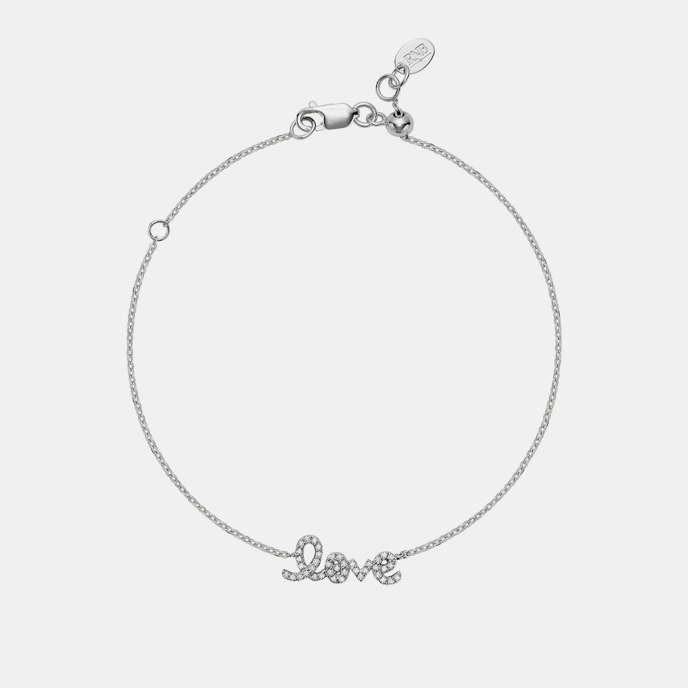 Mini Diamond Love Bracelet - 14K White Gold