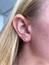 Clous d'oreilles cœur à bordure diamant