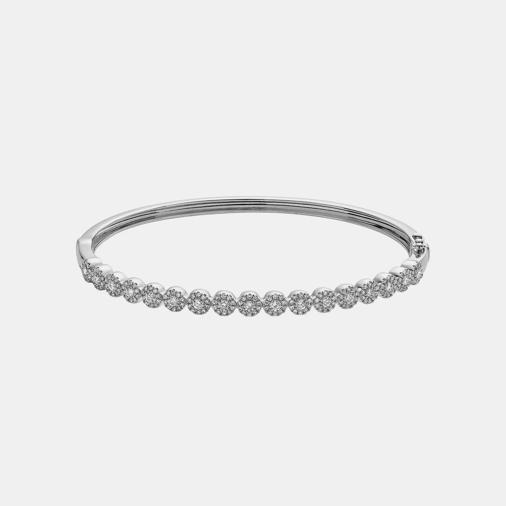 Martini Cup Diamond Bangle - 14K White Gold