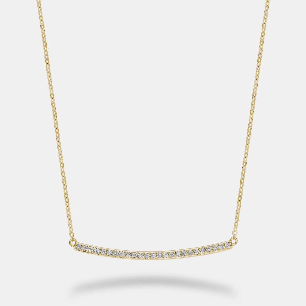 Diamond Bar Necklace - 14K Yellow Gold