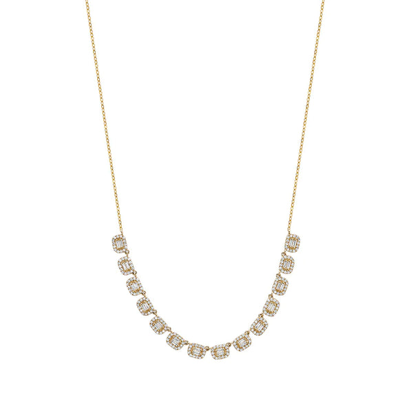 Diamond Multiple Baguette Necklace
