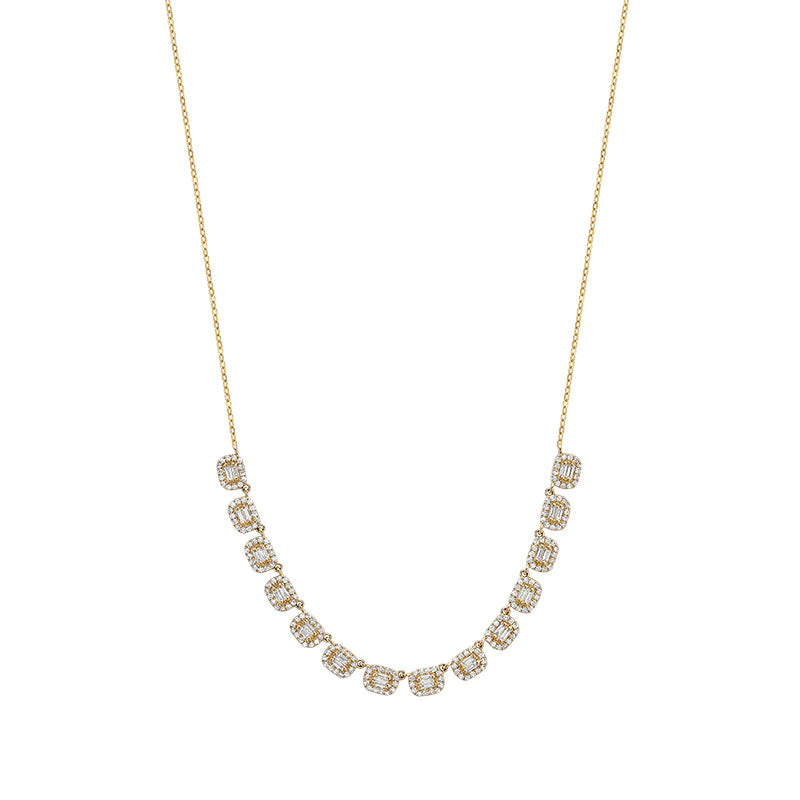 Diamond Multiple Baguette Necklace