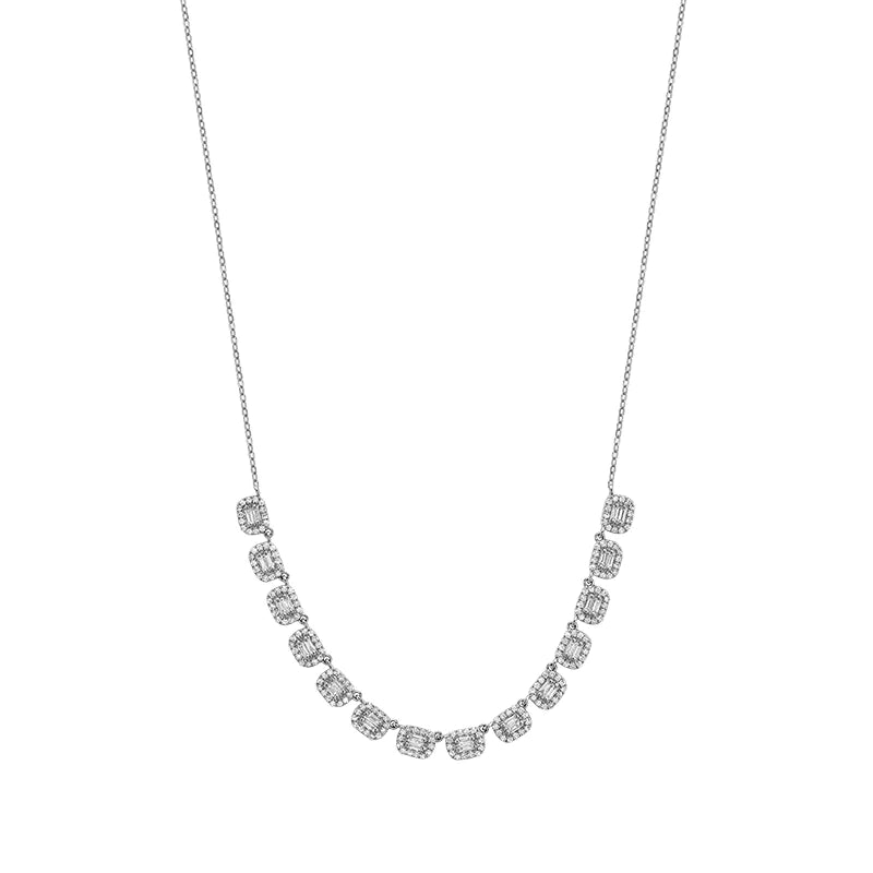 Multiple Diamond Baguette Necklace