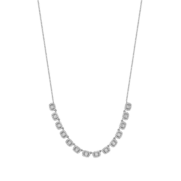 Diamond Multiple Baguette Necklace