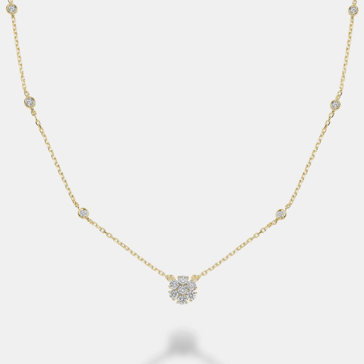 Flower Pendant Diamonds by the Yard Necklace