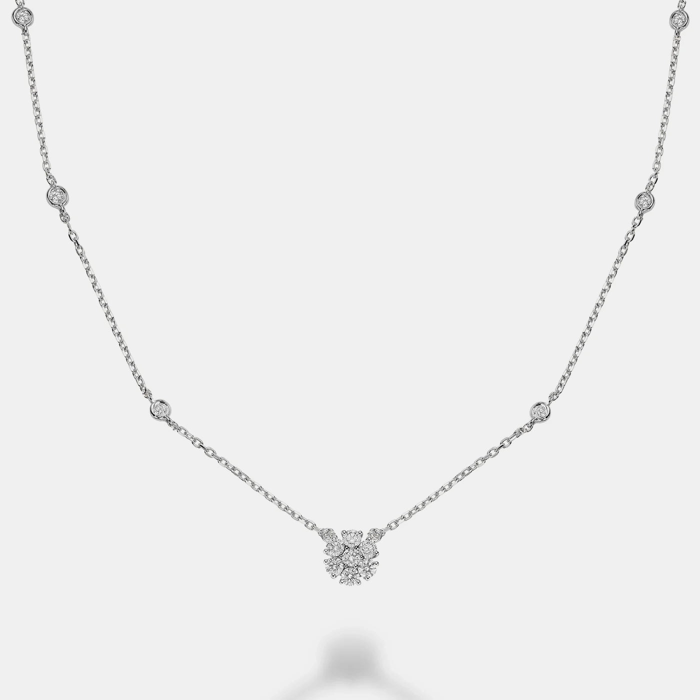 Flower Pendant Diamonds by the Yard Necklace