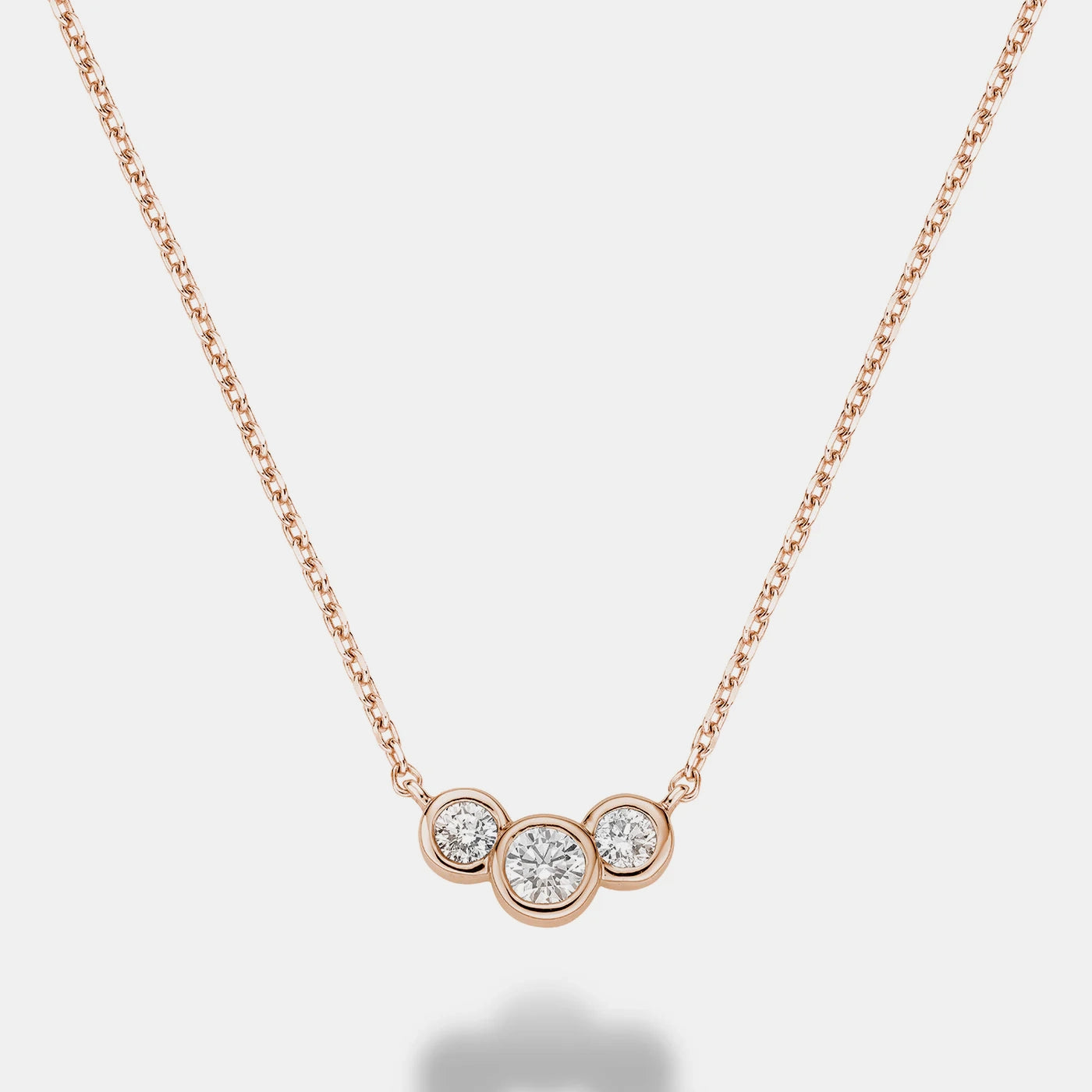 Mini Graduated Bezel Set Diamond Necklace